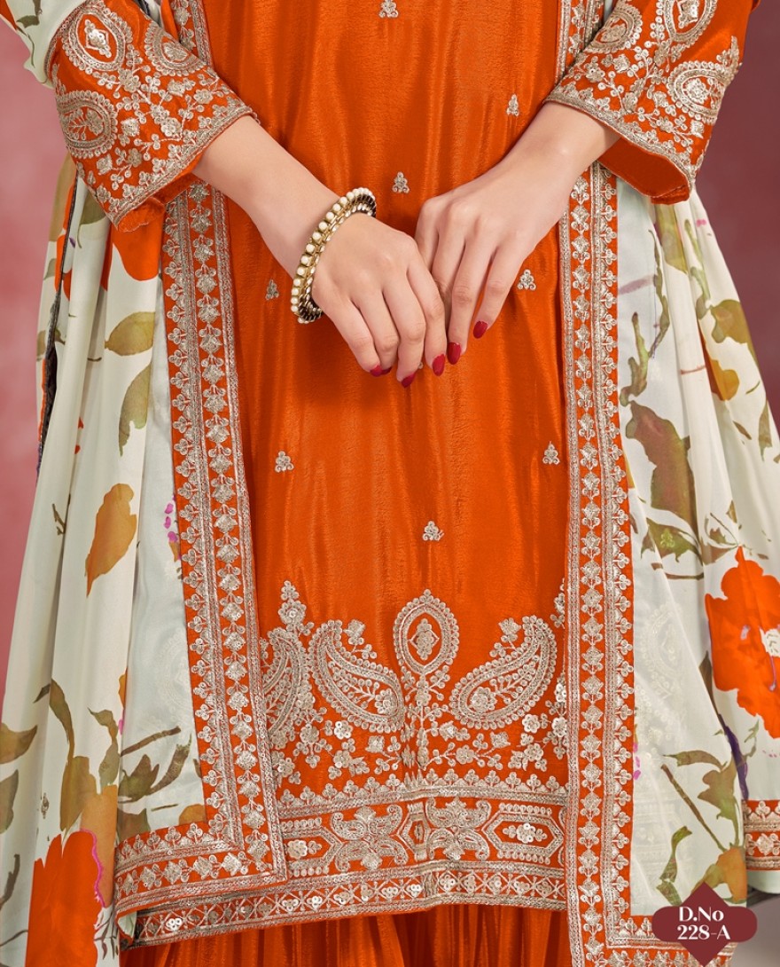 228-orange - Fiery Grace suit in Sunset Orange”